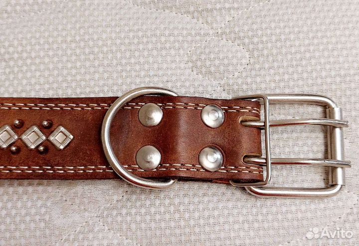 Ошейник на крупную породу собак. 78см. Натур.кожа