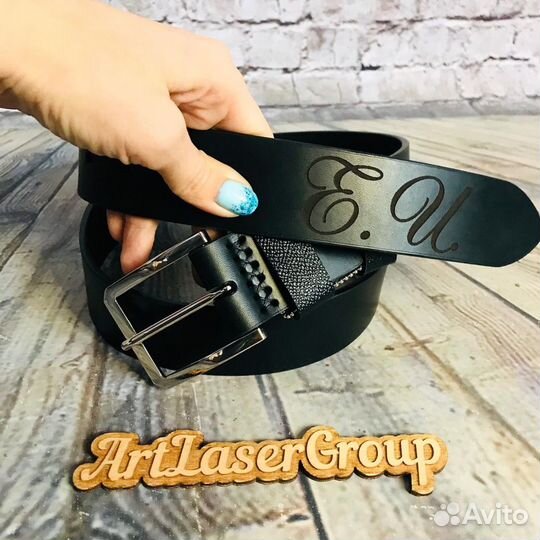 Ремень мужской с гравировкой