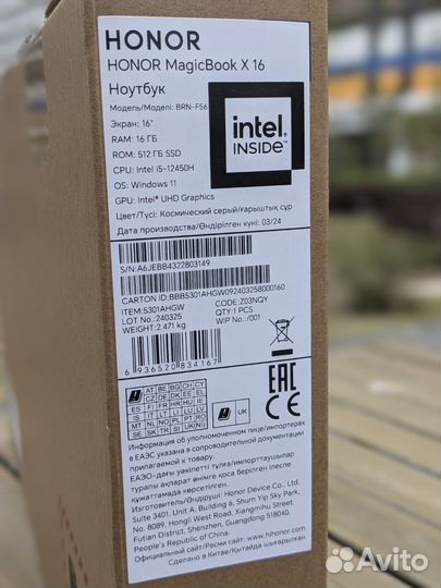 Honor MagicBook X 16 i5 16Gb SSD512Gb (5301ahgw)