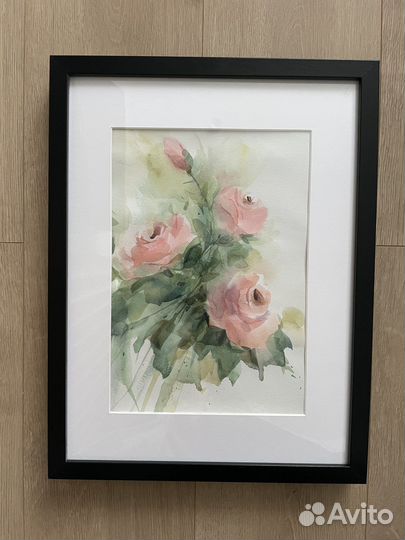 Этюд акварельный, цветы