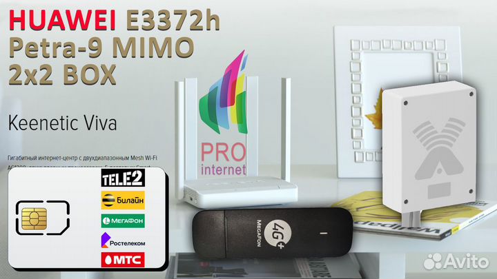 Роутер keenetic Viva E3372 Petra-9 mimo BOX