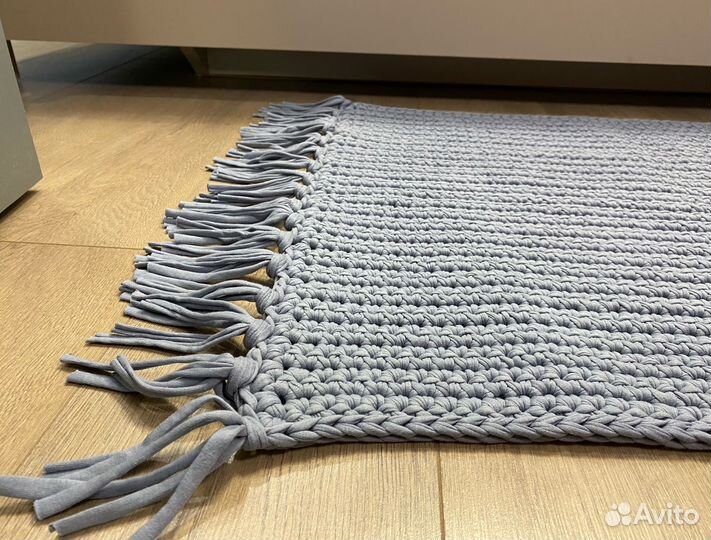 Вязаный коврик. Ковёр из трикотажной пряжи