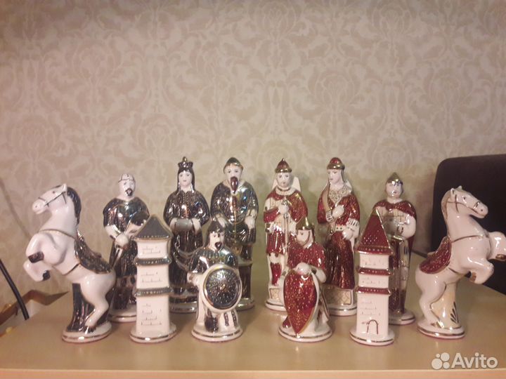 Фарфор шахматы золото ручная работа раритет