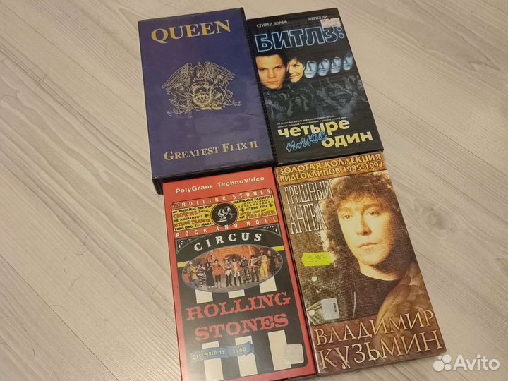 Видеокассеты Queen, Rolling stones и др