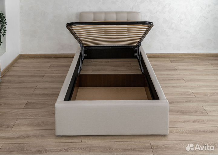 Кровать 80х200 с подъемным механизмом бежевая