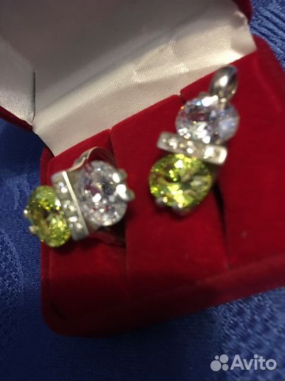 Набор кольцо и подвеска /серебро 925