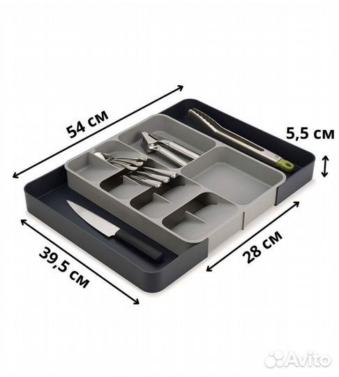 Лоток для столовых приборов раздвижной