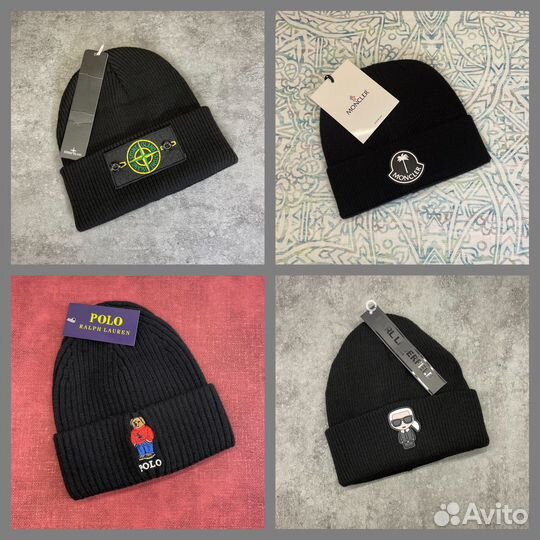 Мужские шапки Calvin Klein, Tommy, Moncler