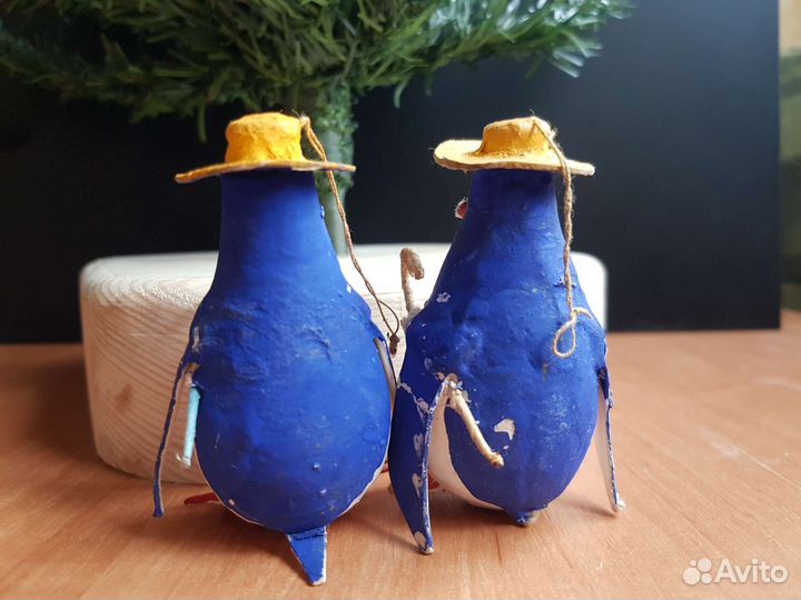 Елочная игрушка Пингвин СССР с тростью