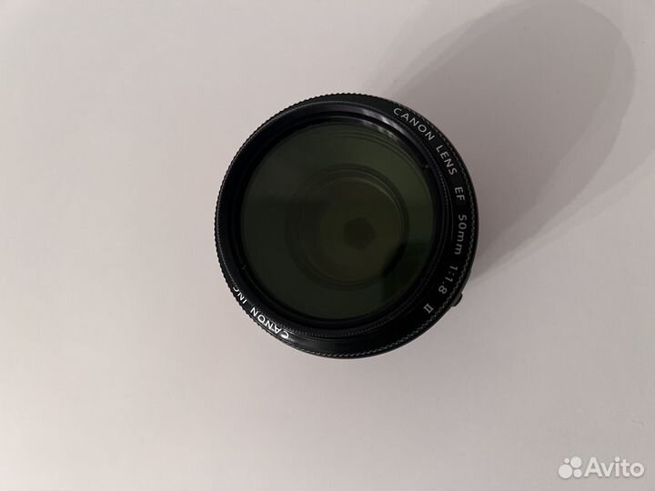 Объектив Canon Lens EF 50mm f/1.8 II,желтый фильтр