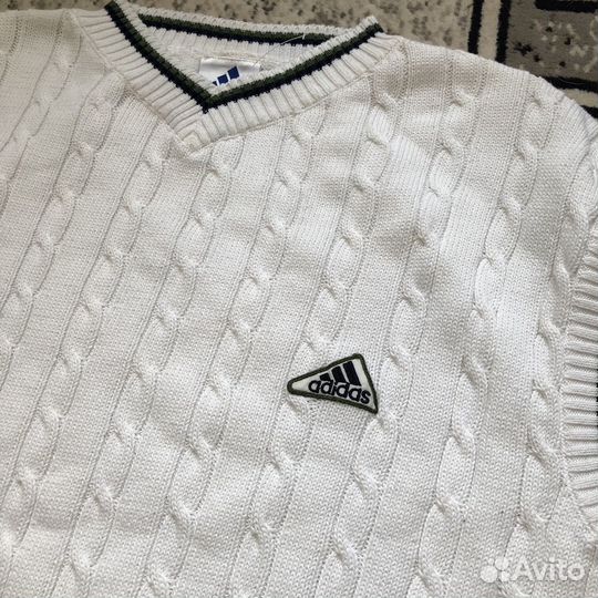 Винтажная Жилетка в косичку Adidas L