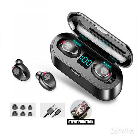 Беспроводные новые TWS наушники F9 новые+ доставка