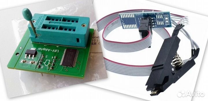 Адаптер 1.8в и прищепка для программаторов