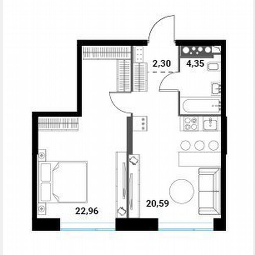 1-к. квартира, 50,2 м², 28/28 эт.