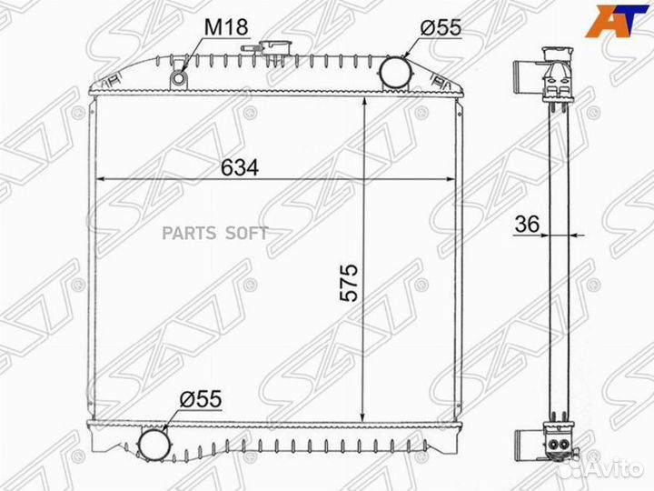 Радиатор охлаждения Хино Профиа J08C FD1/FE1/FD2/F