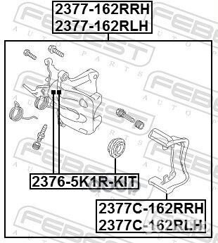 Суппорт тормозной задний левый 2377162RLH Febest