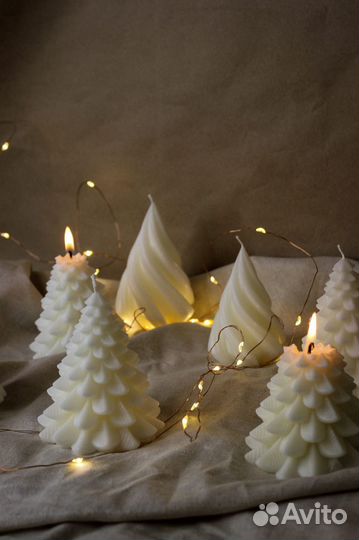 Свечи новогодние ёлка снежинка