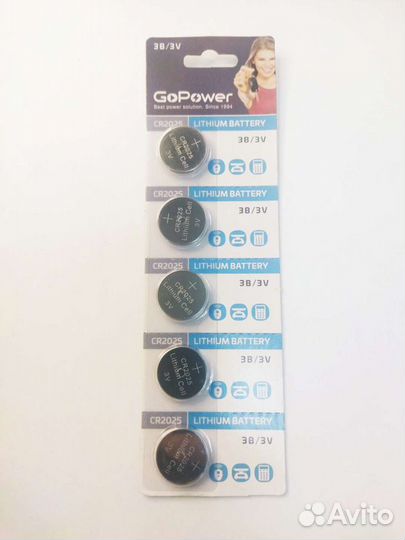 Батарейка GoPower CR2025 3V