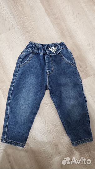 Джинсы тёплые детские 92