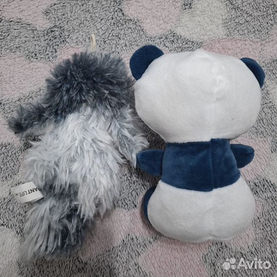 Мягкие игрушки совёнок и панда