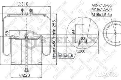 Пневмопод. со стак. 1шп.d12 1шп.M16