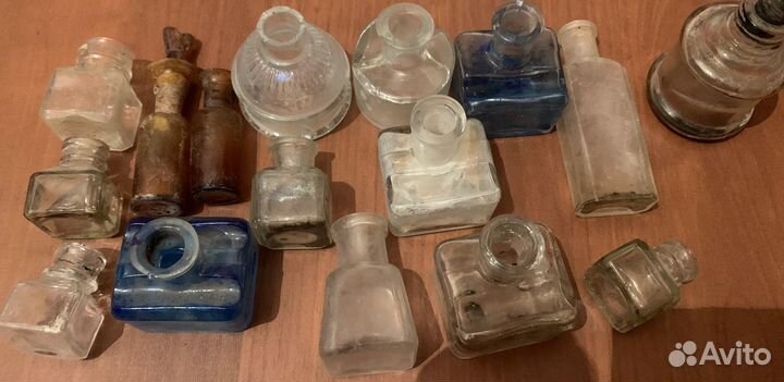 Старинные Немецкие Пузырьки, Бутылки, Чернильницы