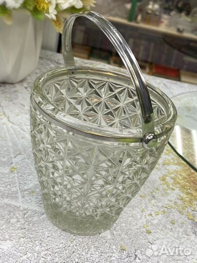 Конфетница ведерко стекло СССР