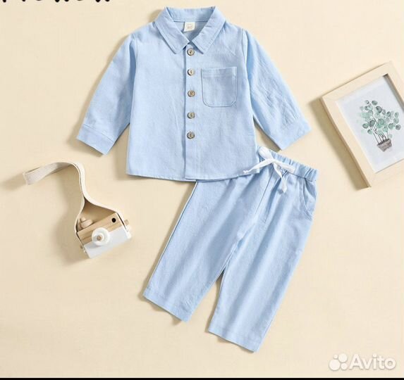 Муслиновый костюм на мальчика размер 80-104