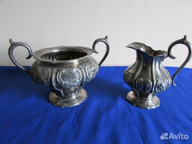 Набор для кофе, Англия 19 век. Серебрение 925пр