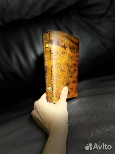 Кожаный ежедневник на кольцах ручной работы