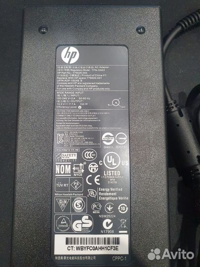 Зарядное устройство Hp TPN-DA03 19V 7.7A 150W