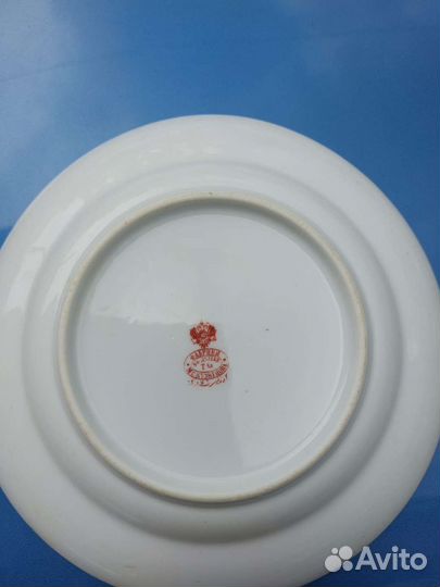 Пара тарелок, фарфор, роспись надглазурная