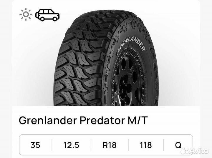 Grenlander Predator M/T 35/12.5 R18 118Q