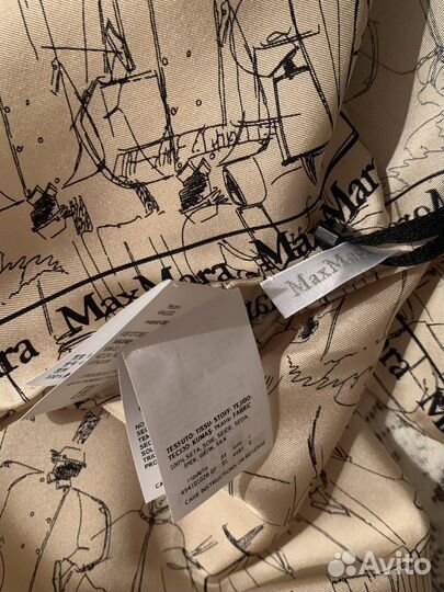 Шелковый платок Max mara с принтом с этикеткой