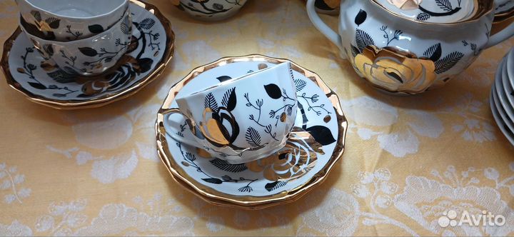 Чайный сервиз Золотая роза Вербилки