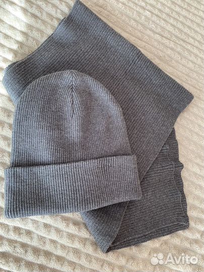 Комплект шапка и шарф мужской