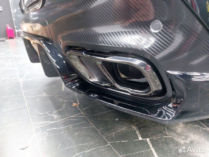 Двойные насадки на выхлоп черные BMW X6 G06