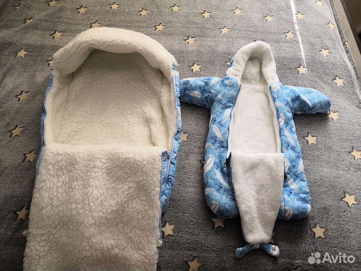 Зимний меховой конверт на выписку