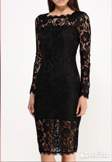 Платье вечернее черное с гипюром