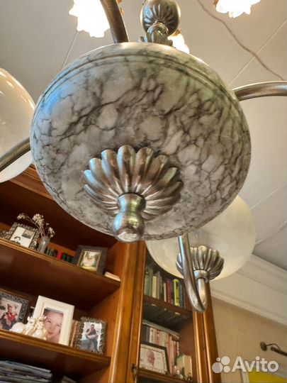 Антикварная люстра СССР Сталинский ампир мрамор