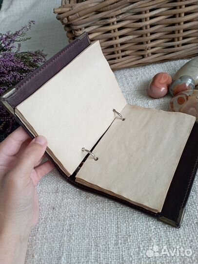 Кожаный блокнот ручной работы, А6 на кольцах