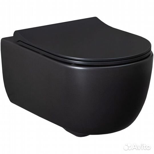 Унитаз подвесной Allen Brau Priority с сиденьем микролифт черный матовый 4.31001.31+4.31004.31