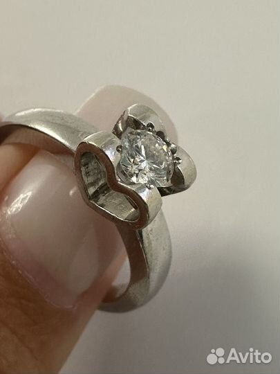 Советское золотое кольцо с бриллиантом 0,28ct