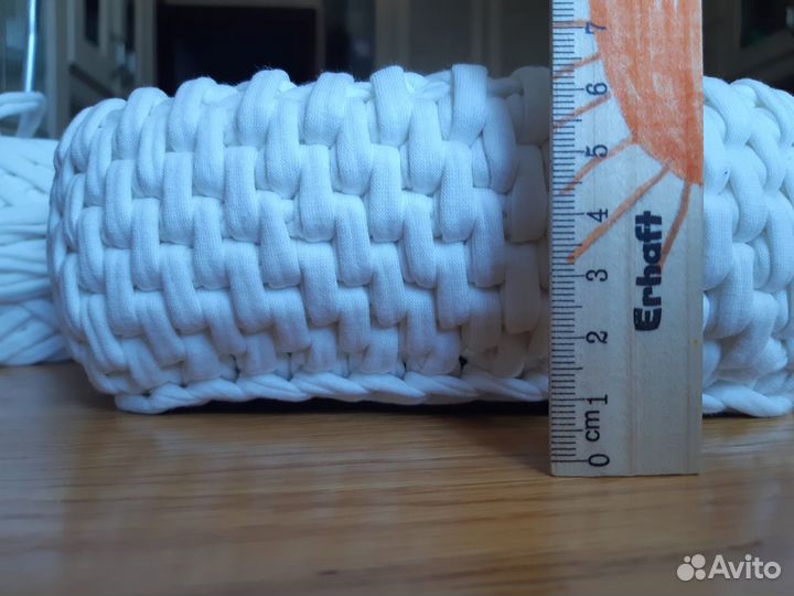 Корзинка из хб пряжи белая