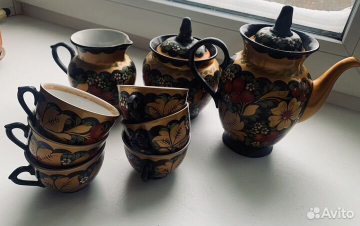 Посуда хохлома керамика СССР ручная роспись