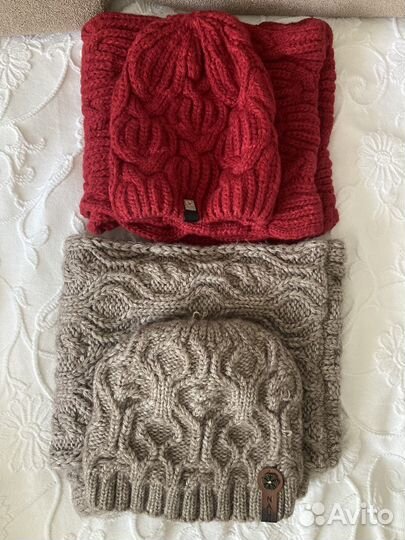 Шапка и снуд зимние (2 комплекта)