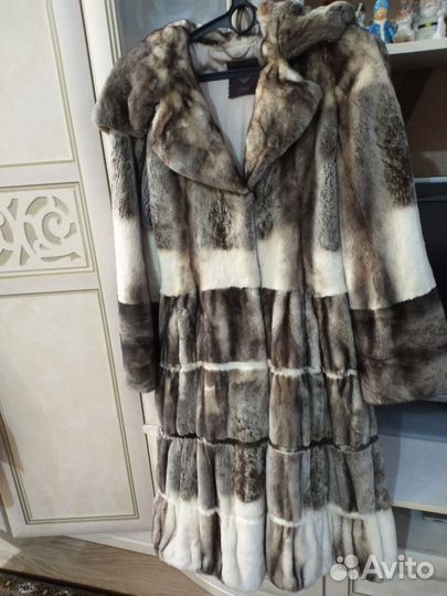 Шуба норковая с капюшоном 44 46