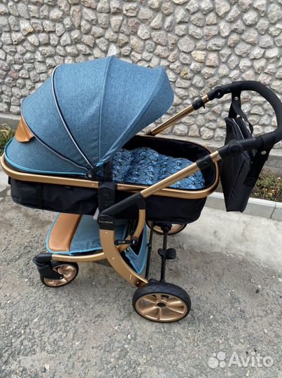 Коляска Люксмам 608 (синий джинс)
