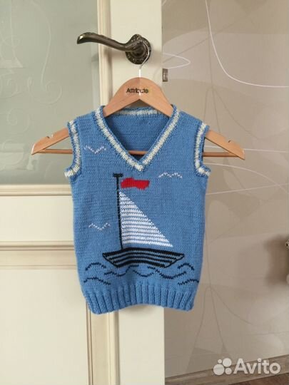 Новый жилет, детская шерсть, ручная работа