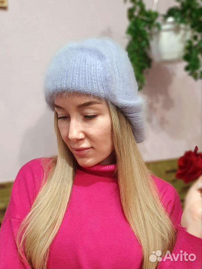 Вязаная шапка ушанка